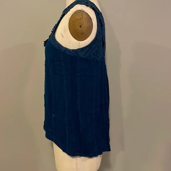 Knox Rose crochet boho teal tank - Picture 4 of 8